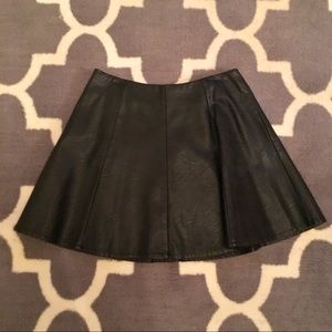Black faux leather skirt